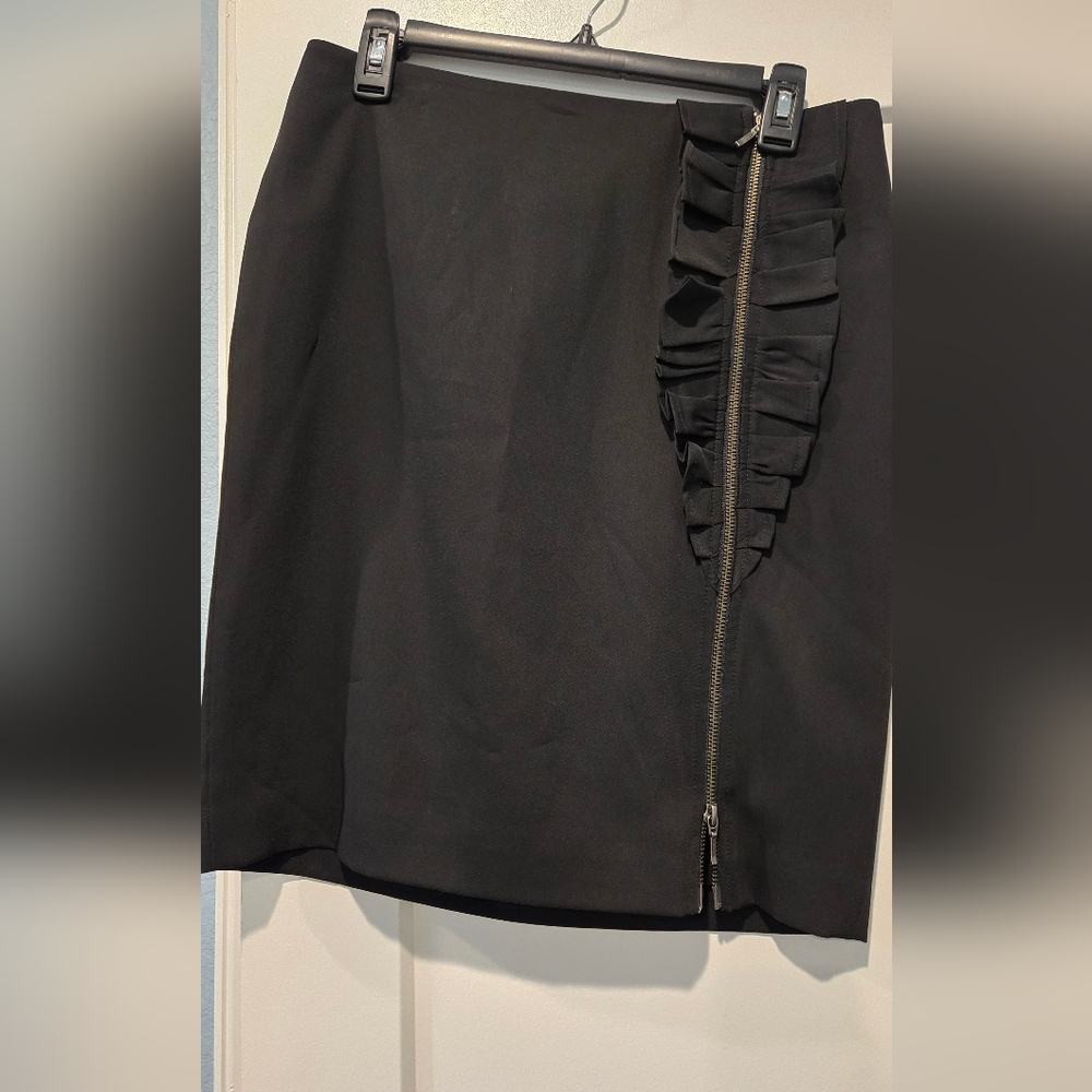 Banana Republic Black Pencil Skirt with Ruffle and Slit